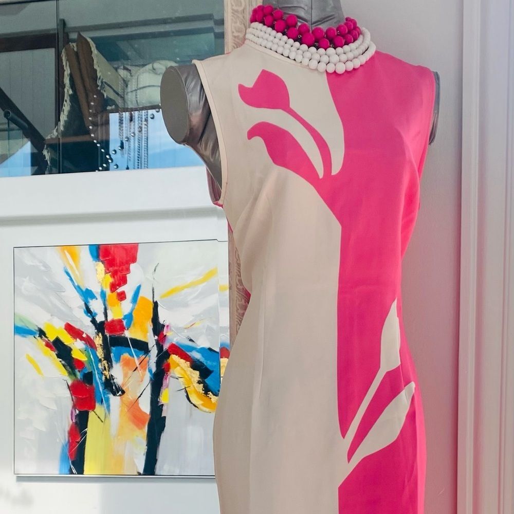 Brand with tags! STYLEWE Pink and Cream Midi Dress new with tags - Picture 3 of 3